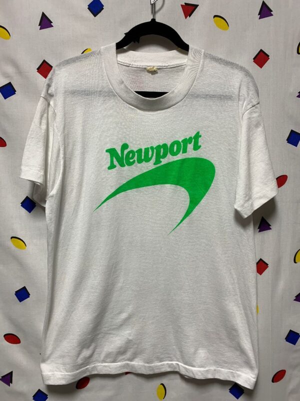 product details: CLASSIC SUPER SOFTY NEWPORT CIGARETTES NEON LOGO TEE T-SHIRT SINGLE STITCH AS-IS photo