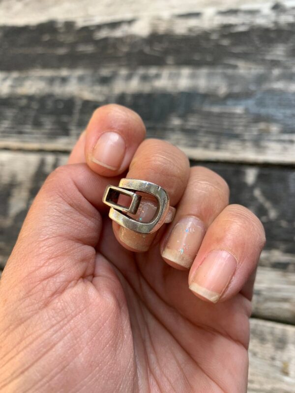 product details: STERLING SILVER RING ABND BENT HORSE SHOE photo