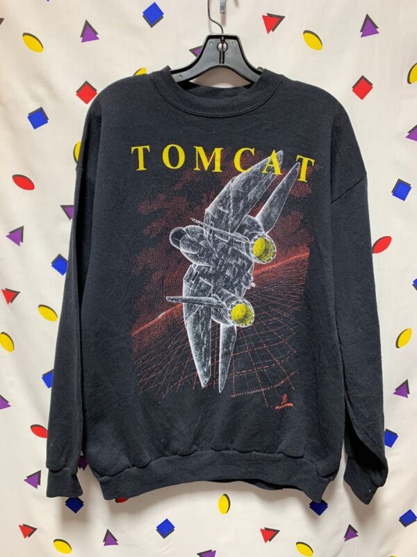 product details: TOMCAT F14 FIGHTER JET GRAPHIC PULLOVER SWEATSHIRT AS-IS photo