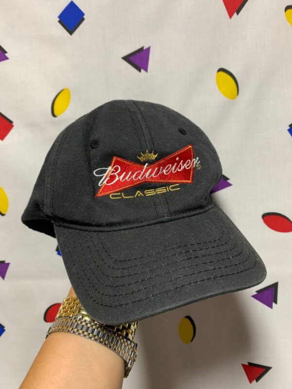 product details: CLASSIC BUDWEISER EMBROIDERED DAD HAT CURVED BILL photo