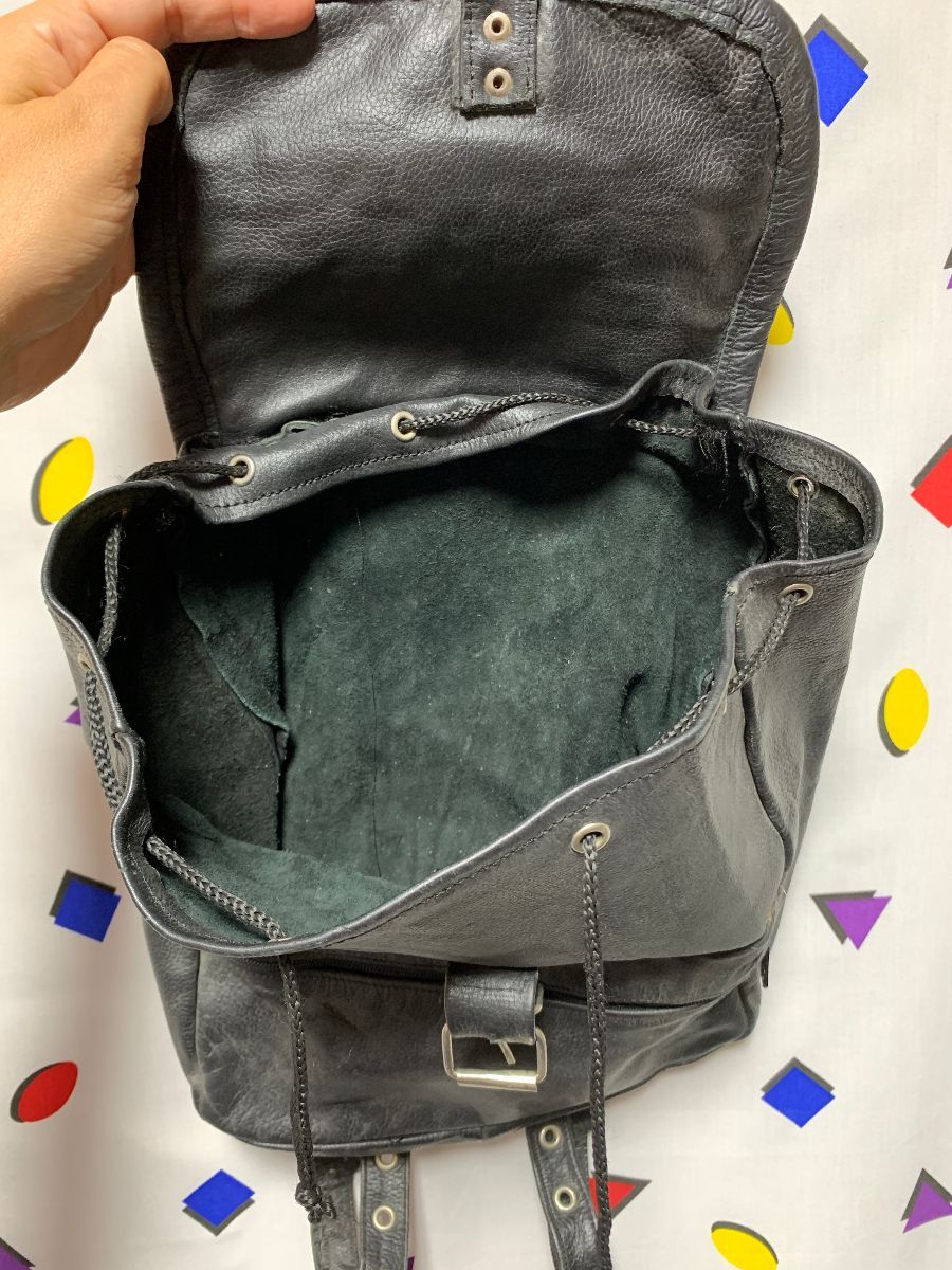 1990s Leather Backpack Embroidered Texas Choppers Suede Interior ...