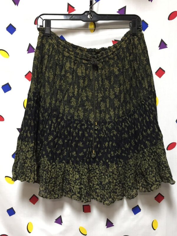 product details: INDIAN COTTON FLOWY SKIRT MID LENGTH TIE WAIST W/ ATTACHED BELLS photo