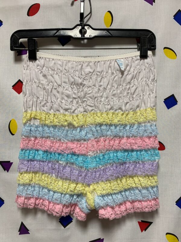 product details: DEADSTOCK RUFFLED PASTEL COLORBLOCK BLOOMERS photo