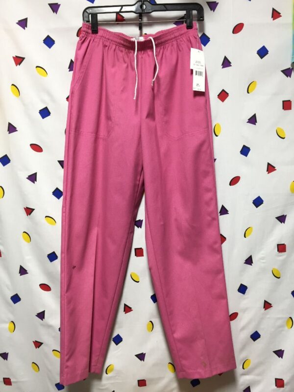 product details: DEADSTOCK PINK SLACKS W/ ELASTIC WAIST AND DRAWSTRING photo