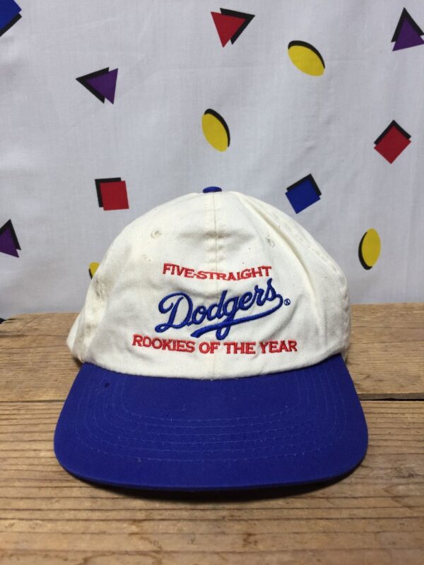 product details: VINTAGE FIVE STRAIGHT DODGERS ROOKIES OF THE YEAR SNAP BACK DAD HAT WITH AUTOGRAPHS  AS - IS photo