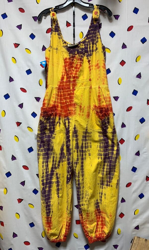 product details: 1990S DEADSTOCK TIE DYE COTTON OVERALLS NWT photo