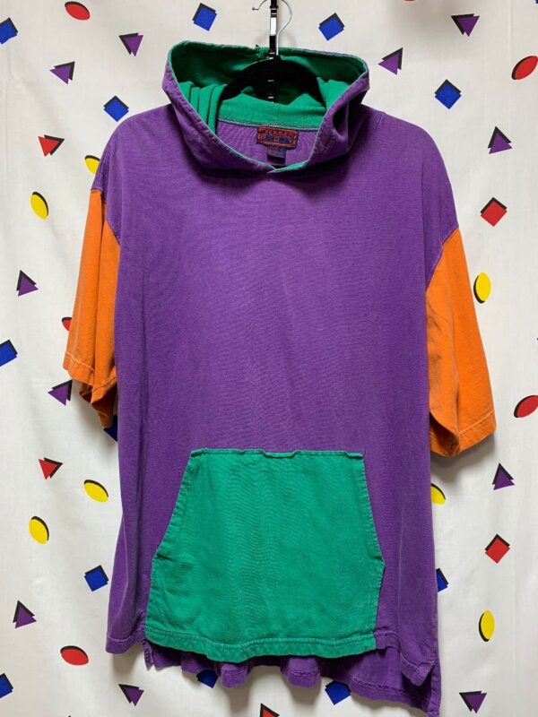 product details: RAD & FUNKY 1990S COLOR BLOCK HOODED SHIRT AS-IS #RARE photo