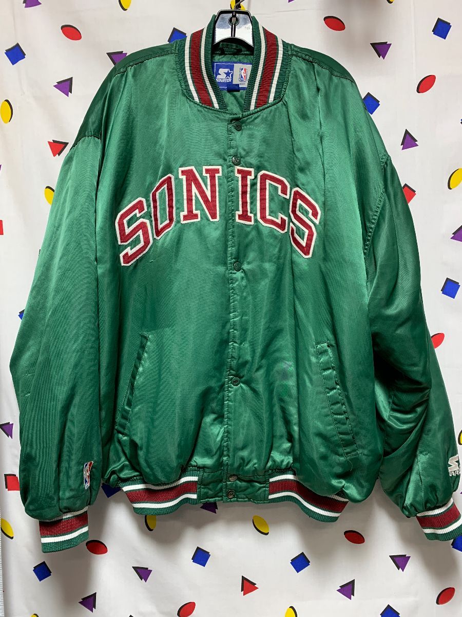 Seattle Supersonics Starter Puffer Satin Jacket, Made in USA, Size