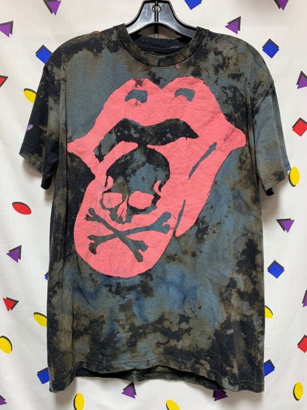 product details: BLEACHOUT PUFF PAINT ROLLING STONES GRAPHIC TEE *LOCAL ARTIST AS-IS photo