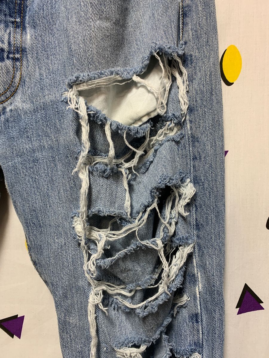 Levis 501 Denim Jeans Fully Slashed, Distressed & Riipped | Boardwalk ...