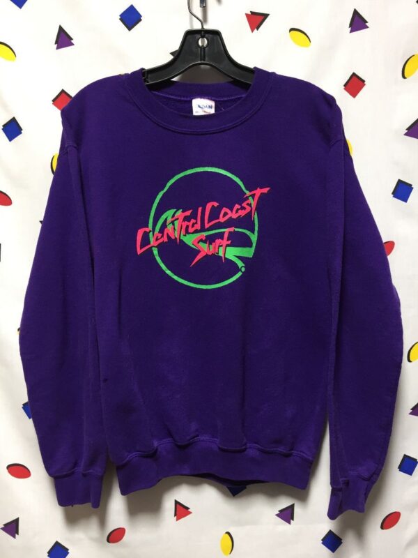 product details: 1980S-90S CENTRAL COAST NEON SURF GRAPHIC PULLOVER SWEATSHIRT photo