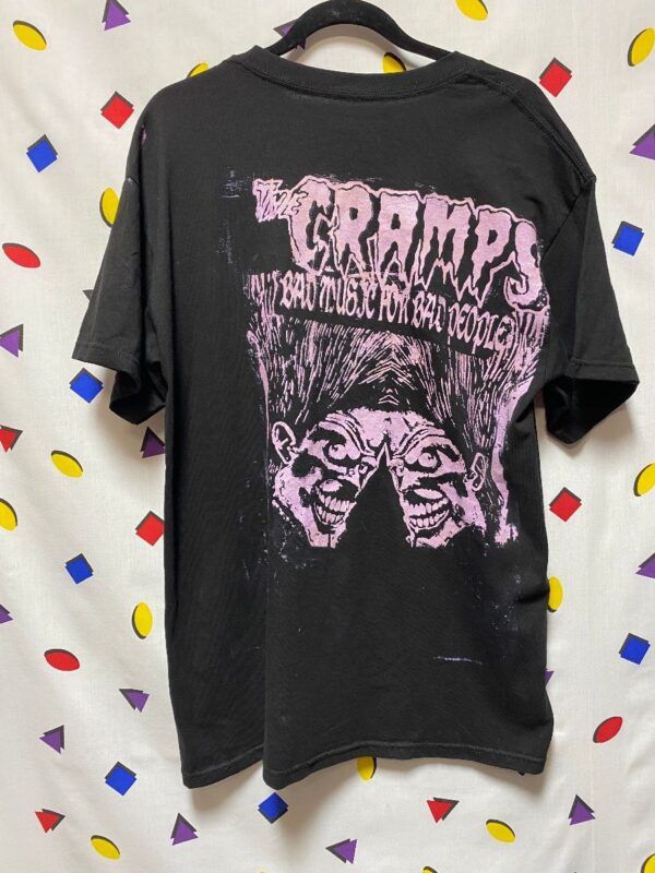 product details: THE CRAMPS TSHIRT BAD MUSIC FOR BAD PEOPLE BACK GRAPHIC photo