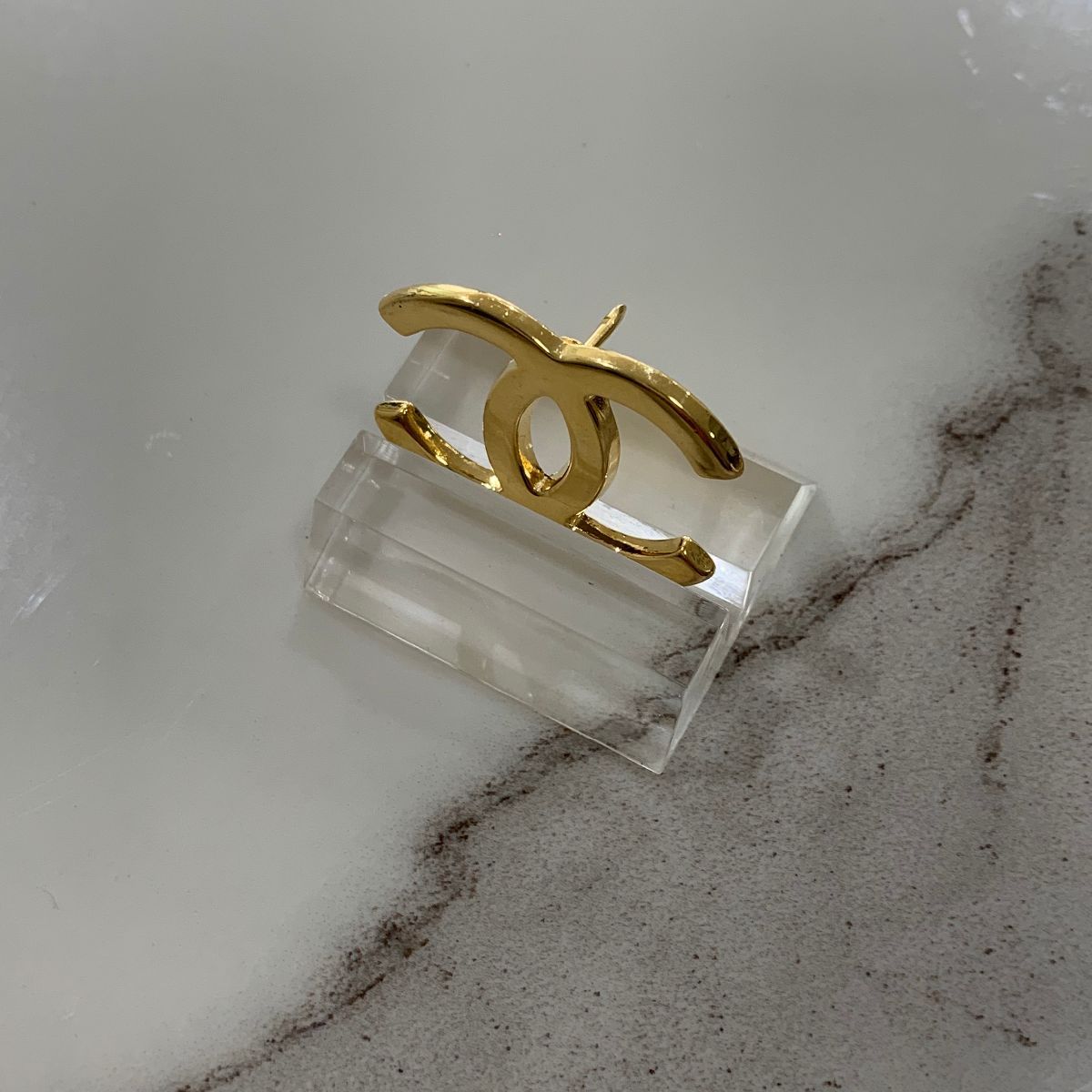 Oversized Chanel Pin High Polished Brass