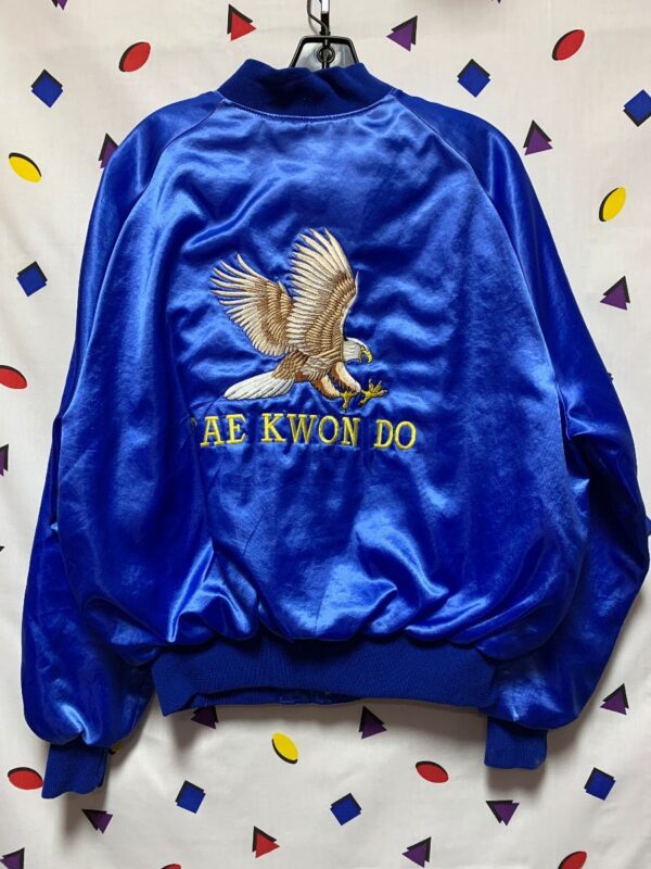 product details: TAE KWON DO EMBROIDERED EAGLE SATIN BUTTON UP JACKET photo