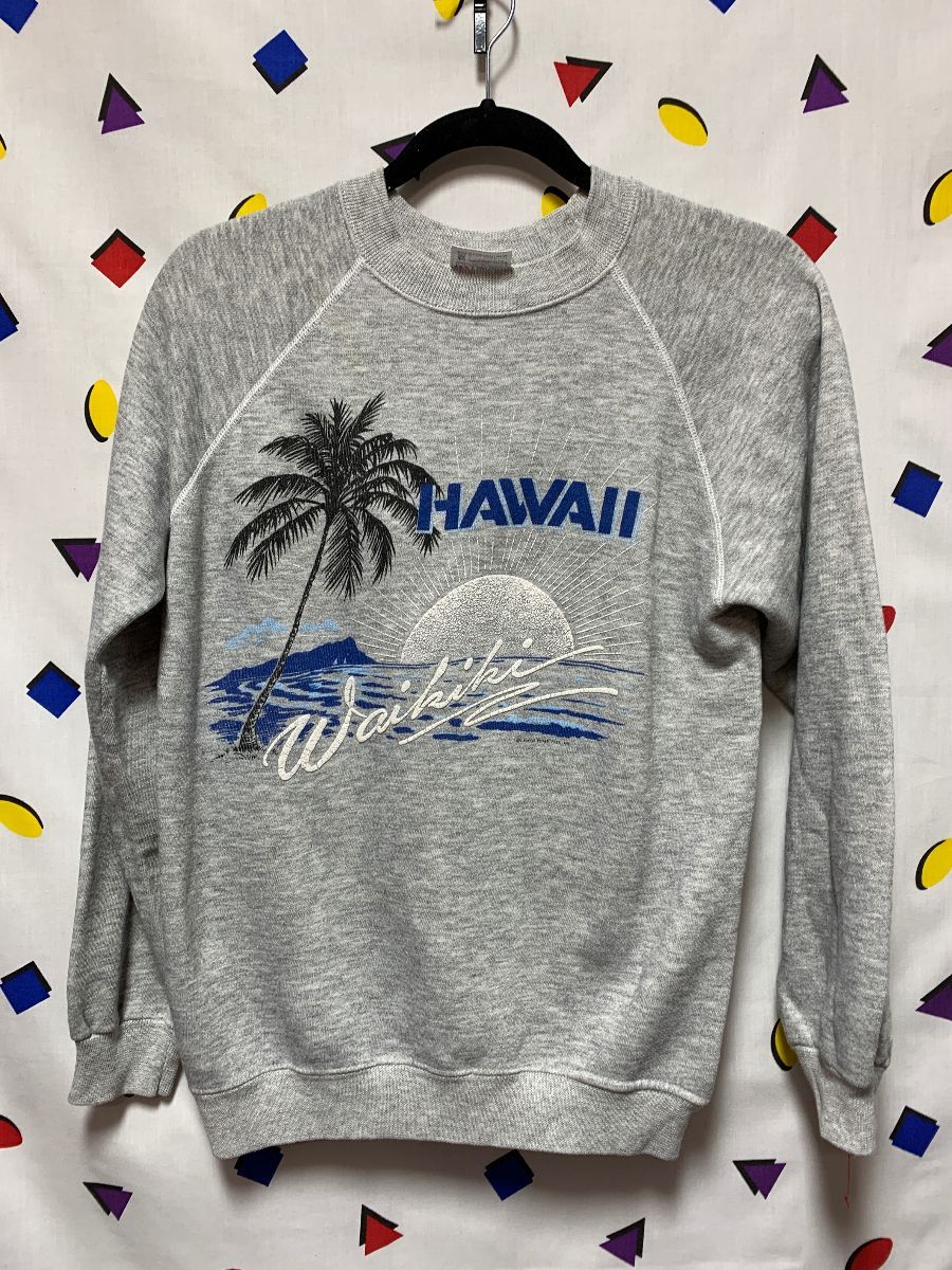 Perfect Little Hawaii Waikiki Graphic Heather Pullover Sweatshirt ...