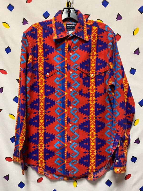 product details: FUNKY & BRIGHT 1990S NAVAJO PRINT WESTERN SHIRT photo