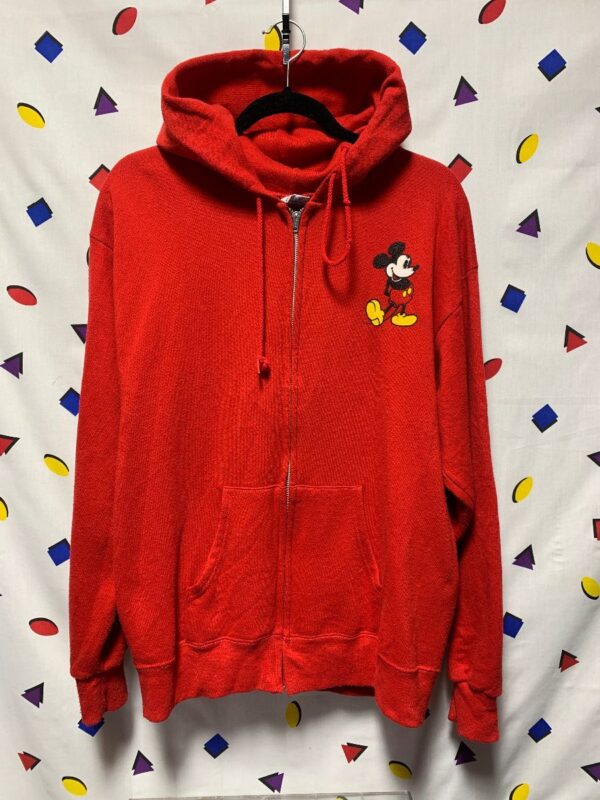product details: DISNEY MICKEY MOUSE ZIP-UP HOODIE MADE IN USA AS-IS photo