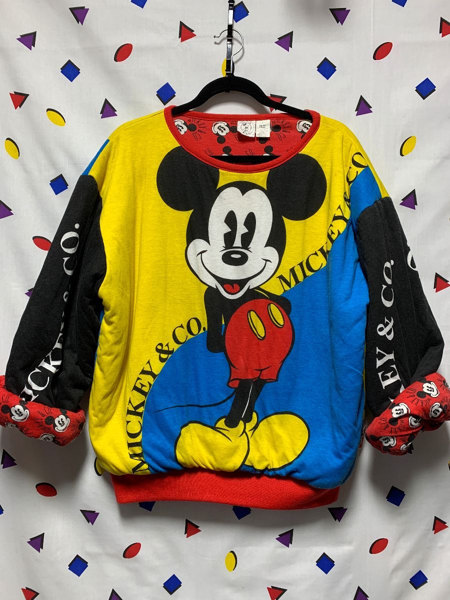 Reversible Mickey Mouse Puffy Sweatshirt | Boardwalk Vintage