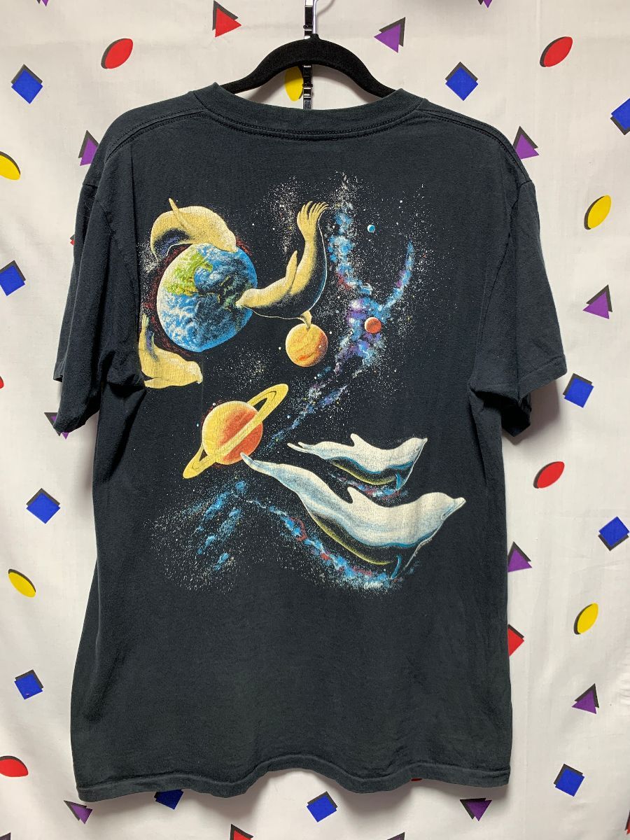 1990s Nature T-shirt Killer Whales In Space | Boardwalk Vintage