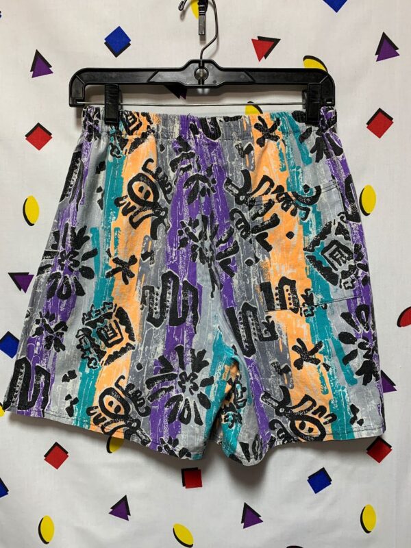 product details: FUNKY 1980S PRINTED COTTON SWIM TRUNKS SHORTS #SAVEDBYTHEBELL AS-IS photo