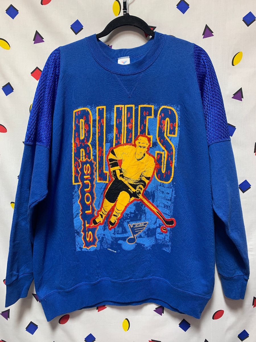 Vintage St Louis Blues Hockey Sport Sweatshirt Youth Size S Arc Logo NHL 