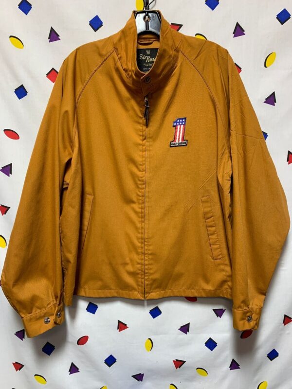 product details: 1960S WATER REPELLENT JACKET ZIP UP FRONT BUTTON MOCK NECK COLLAR photo