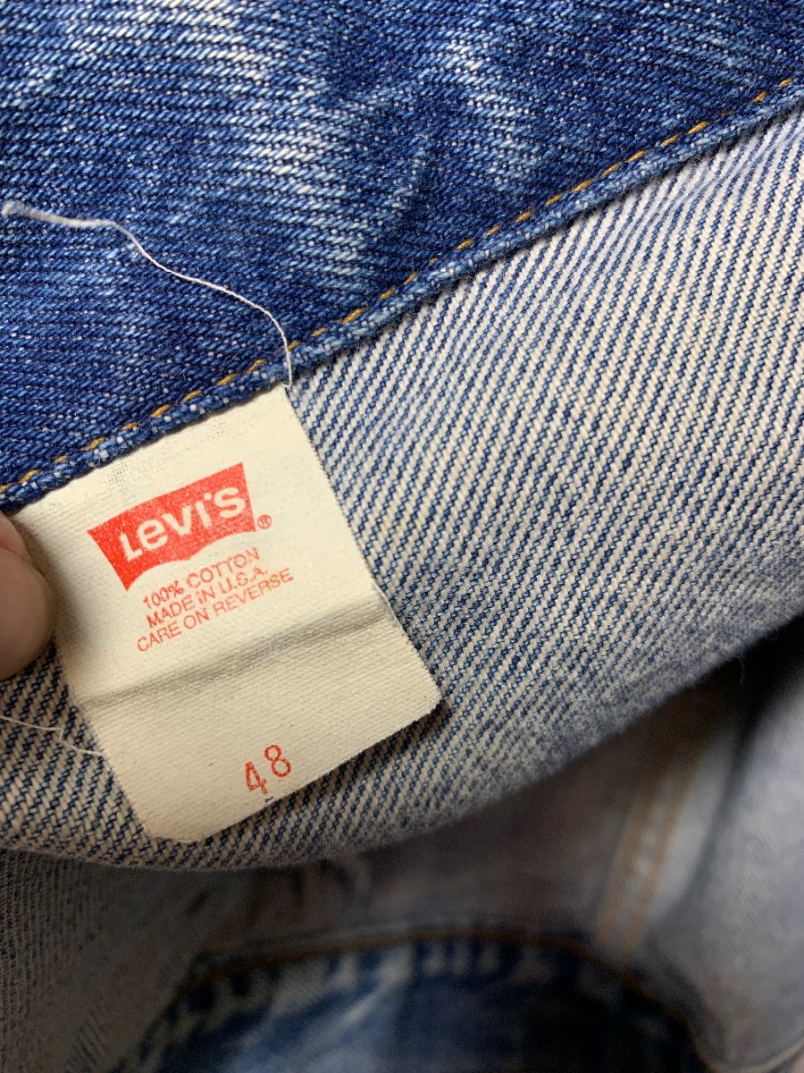 Perfectly Faded & Distressed Levis Denim Trucker Jacket Made In Usa ...
