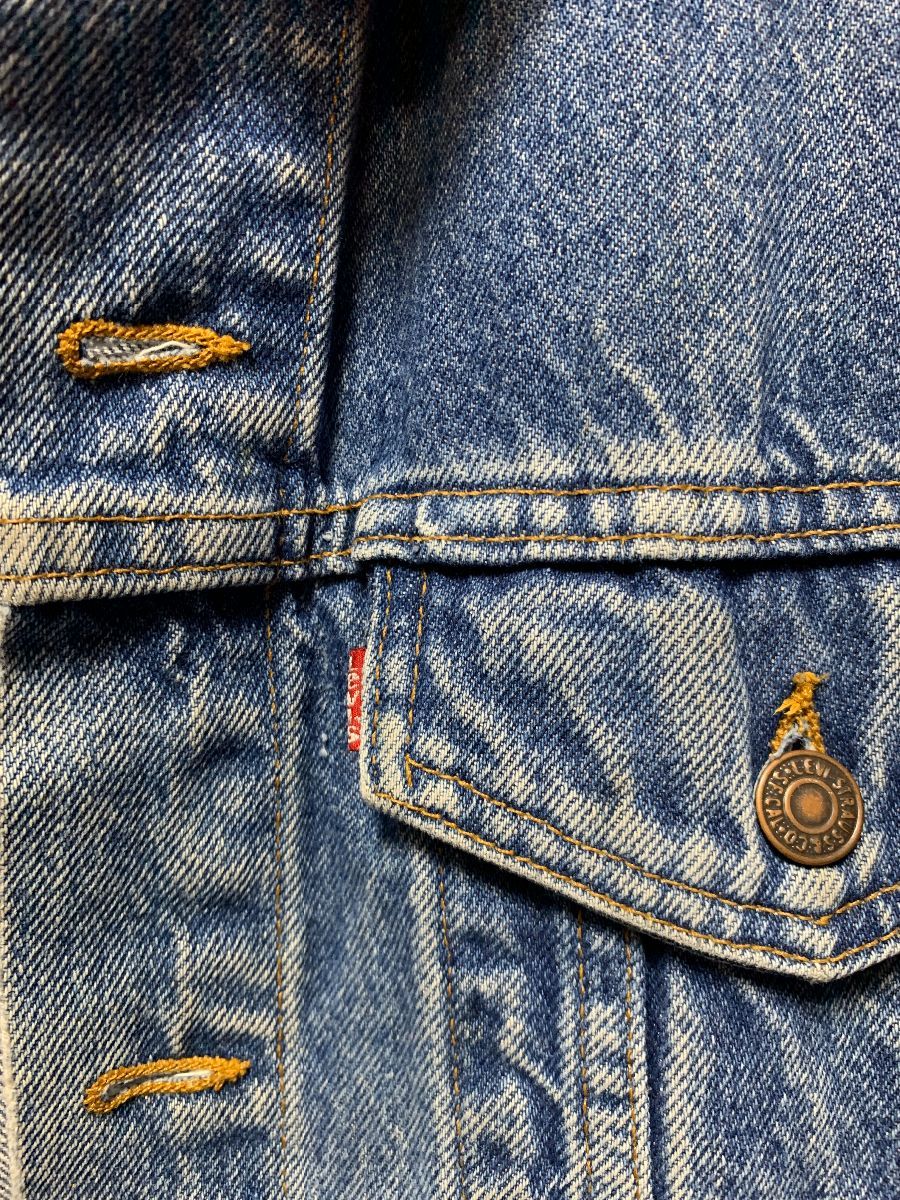 Perfectly Faded & Distressed Levis Denim Trucker Jacket Made In Usa ...