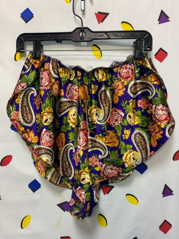 product details: AMAZING 1980S SILKY PAISLEY PRINTED LINGERIE SHORTS AS-IS photo