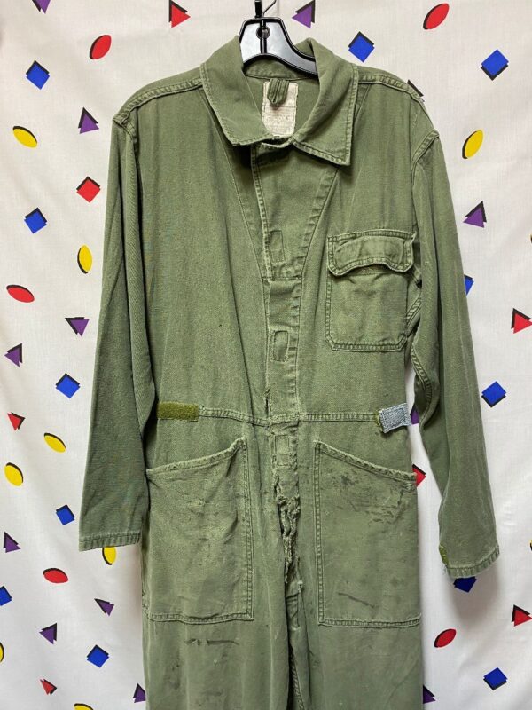 product details: AMAZING DISTRESSED COVERALLS JUMPSUIT WITH VELCRO CLOSURE photo