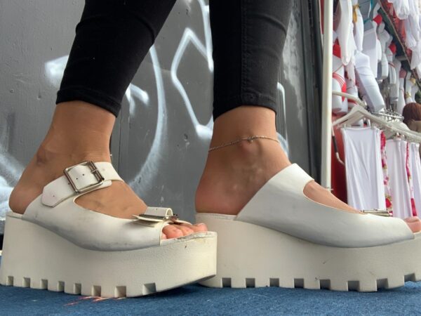 product details: CHUNKY PLATFORM SANDALS WITH JAGGED SOLES AND BUCKLE STRAPS AS IS photo