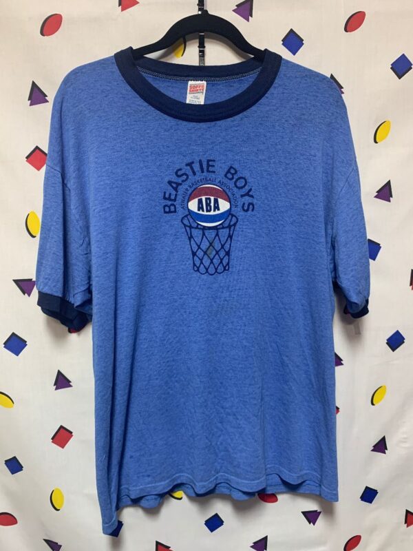 product details: VINTAGE 1994 BEASTIE BOYS RINGER TEE BASKETBALL SHIRT ABA photo