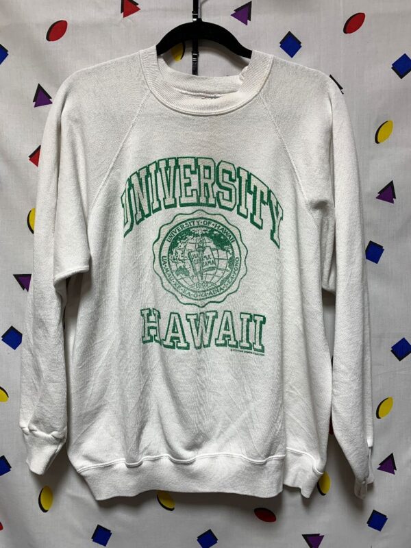 product details: 1980S UNIVERSITY OF HAWAII CREWNECK SWEATSHIRT FADED GRAPHIC AS-IS photo