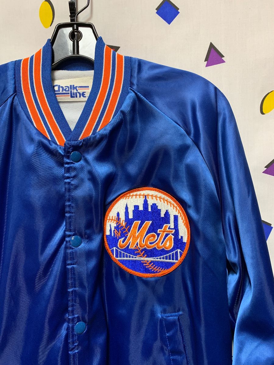Mlb New York Mets Satin Button Up Jacket | Boardwalk Vintage