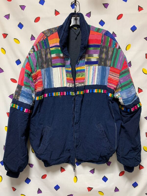 product details: 1980S PATCHWORK PUFFY JACKET ZIP-UP CLOSURE GUATEMALAN TEXTILES photo