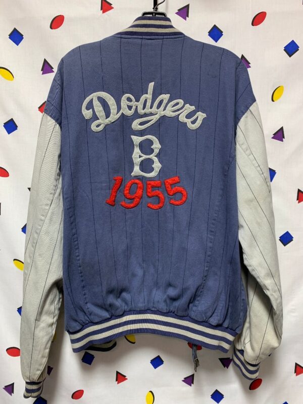 product details: BROOKLYN DODGERS REVERSIBLE COTTON JACKET COMMEMORATIVE WORLD SERIES HALL OF FAME INTERIOR PRINT photo