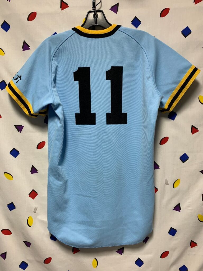 Baseball Jersey Lucky Vneck Black Yellow Stripe Trim Japanese Writing