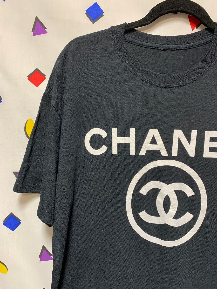 Vintage Chanel Embroidery Logo Bootleg T-Shirt Large / XLarge