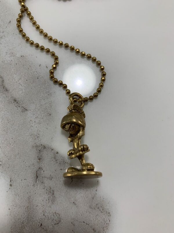 product details: MARVIN THE MARTIAN SOLID BRASS PENDANT WITH CLASSIC BALLCHAIN NECKLACE photo