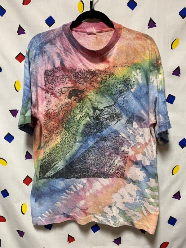 product details: ALLOVER MULTI COLORED SURF PRINT COTTON TSHIRT BOXY FIT photo