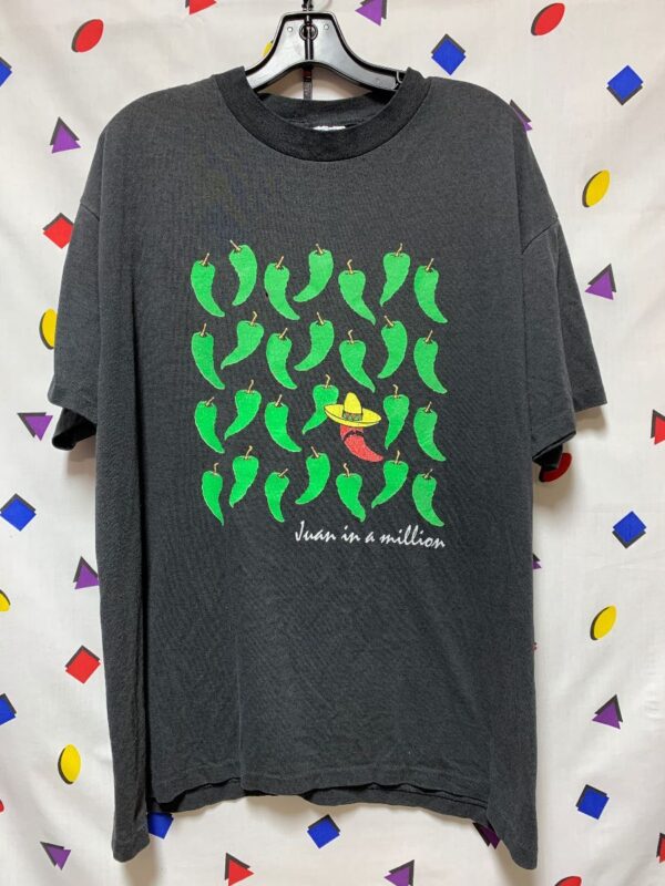product details: JUAN IN A MILLION HOT PEPPER GRAPHIC SINGLE STITCH AS-IS photo