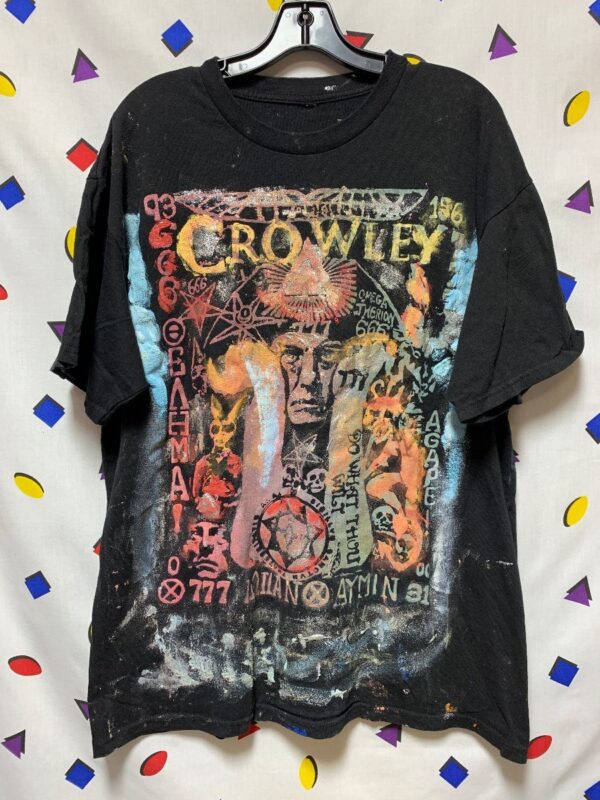 product details: ALEISTER CROWLEY CUSTOM HANDPAINTED T-SHIRT photo