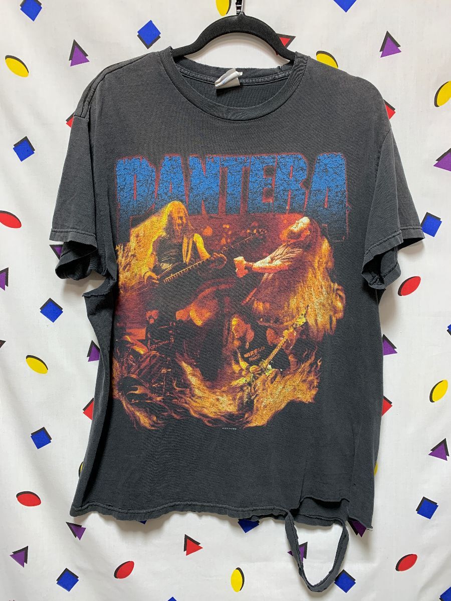 spansk Inspirere tommelfinger Pantera Band Tshirt Distressed 2001 Photo Graphic As-is | Boardwalk Vintage
