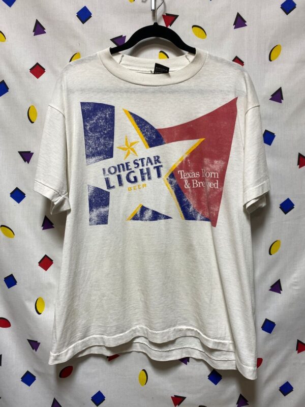product details: LONE STAR LIGHT BEER TEXAS BORN AND BREWED FADED GRAPHIC TEE photo