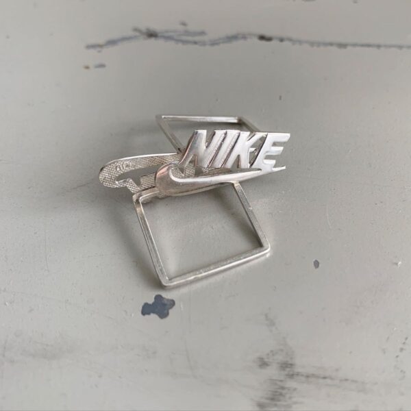 product details: NIKE BOOTLEG RING SQUARE BASE THIN SQUARE *HANDMADE (SILVER OR GOLD) photo
