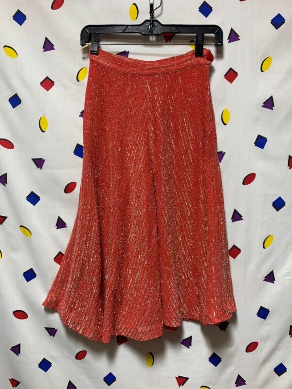 product details: 1960S SHIMMERY METALLIC CIRCLE SKIRT HIGH-WAISTED MID-LENGTH AS-IS photo
