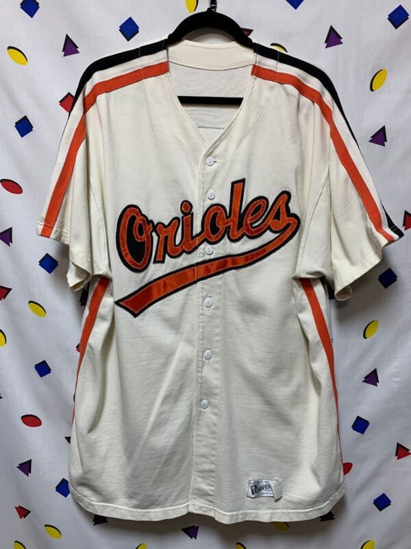 product details: ORIOLES STITCHED BASEBALL JERSEY #7 MLB VERTICAL SIDE ATHLETIC STRIPE MADE IN USA photo
