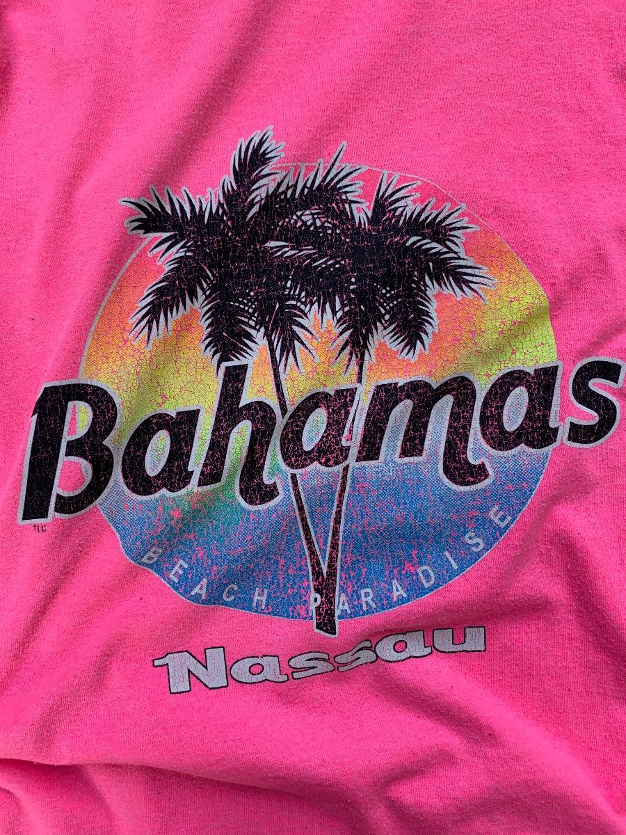 Neon Dayglow Bahamas Beach Paradise Nassau Screen Print Tee Shirt ...