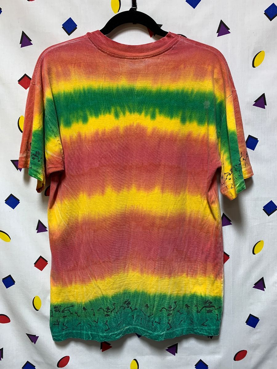 Tiedye Made In Jamaica Allover Rasta Man Print Tshirt Single Stitch ...