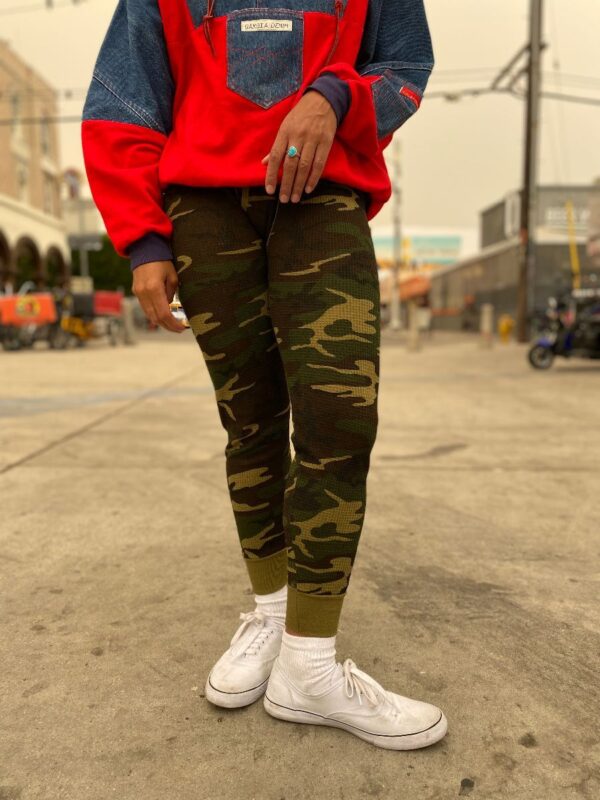 product details: TINY CAMO THERMAL ARMY PRINT PANTS photo